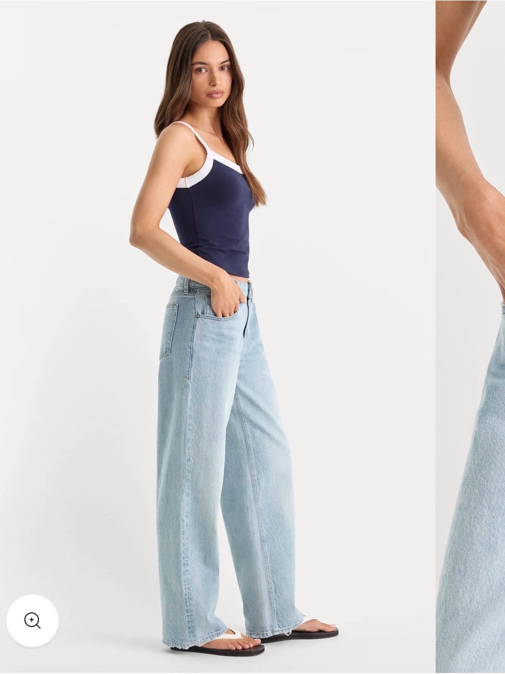 Good American Light Blue Wide Leg Jeans